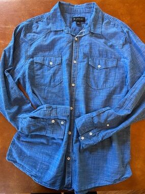 INC International Concepts Men's Blue Lightweight Button-Front Shirt Jacket